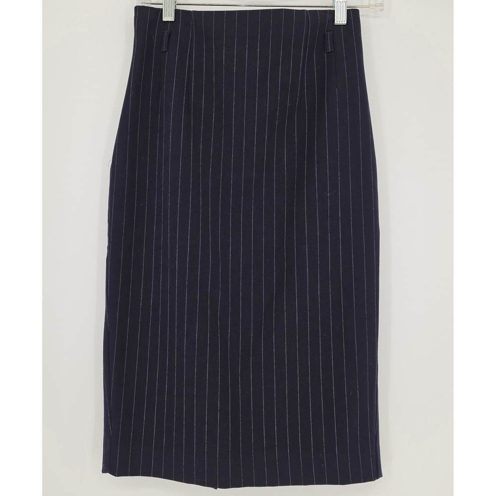 Express Navy Blue Pinstripe Pencil Skirt
